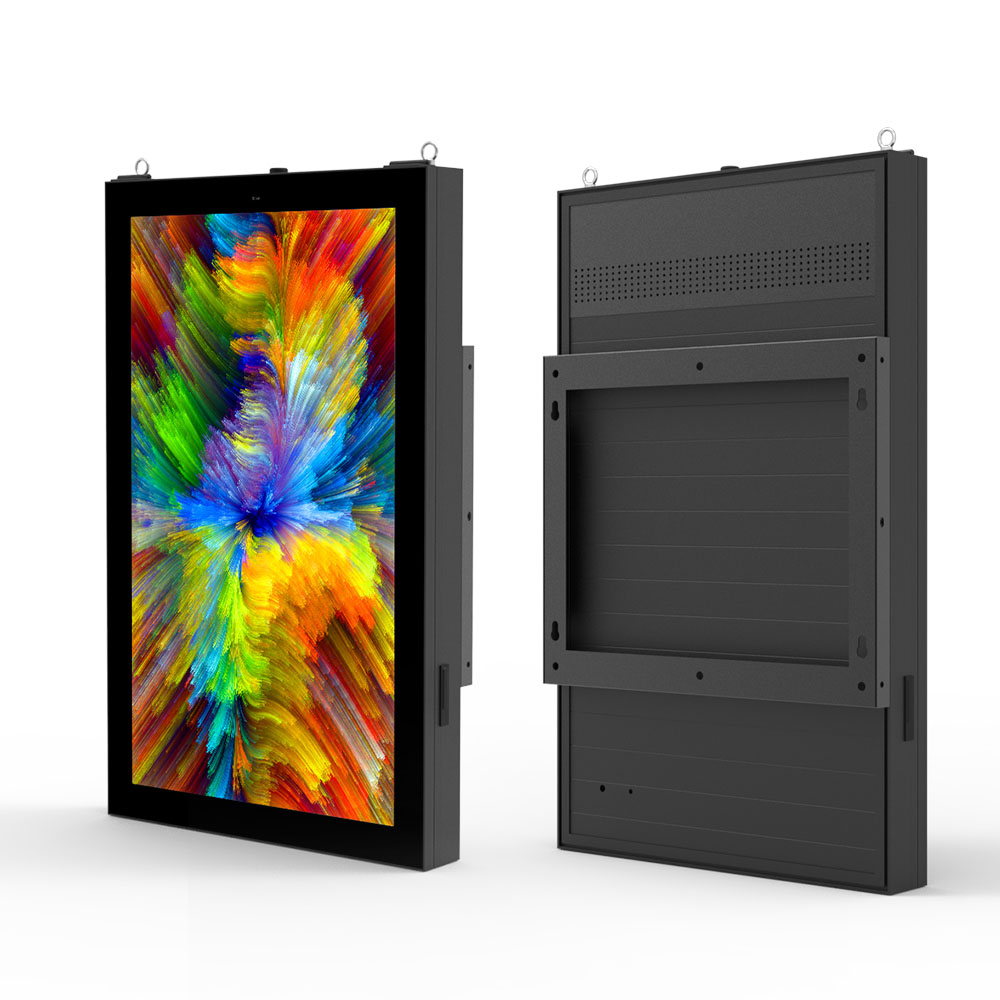 Señalización digital LCD montada en la pared para exteriores de un solo lado de 65"