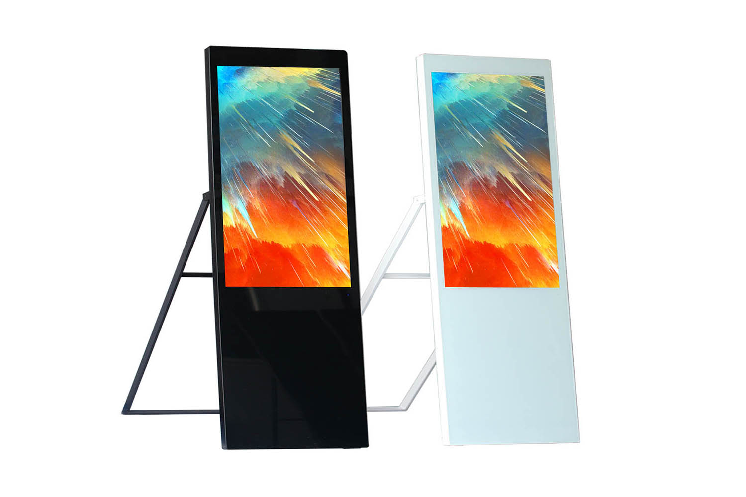 La pantalla de publicidad LCD portátil es ampliamente utilizada para anunciar productos en centros comerciales, independientes frente a las tiendas minoristas.