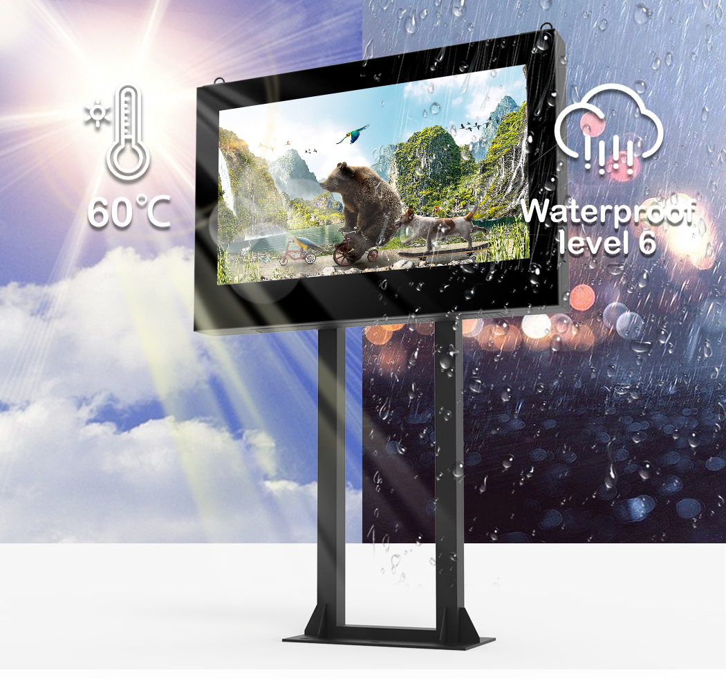 Durable outdoor LCD digital billboard with IK10 Certified