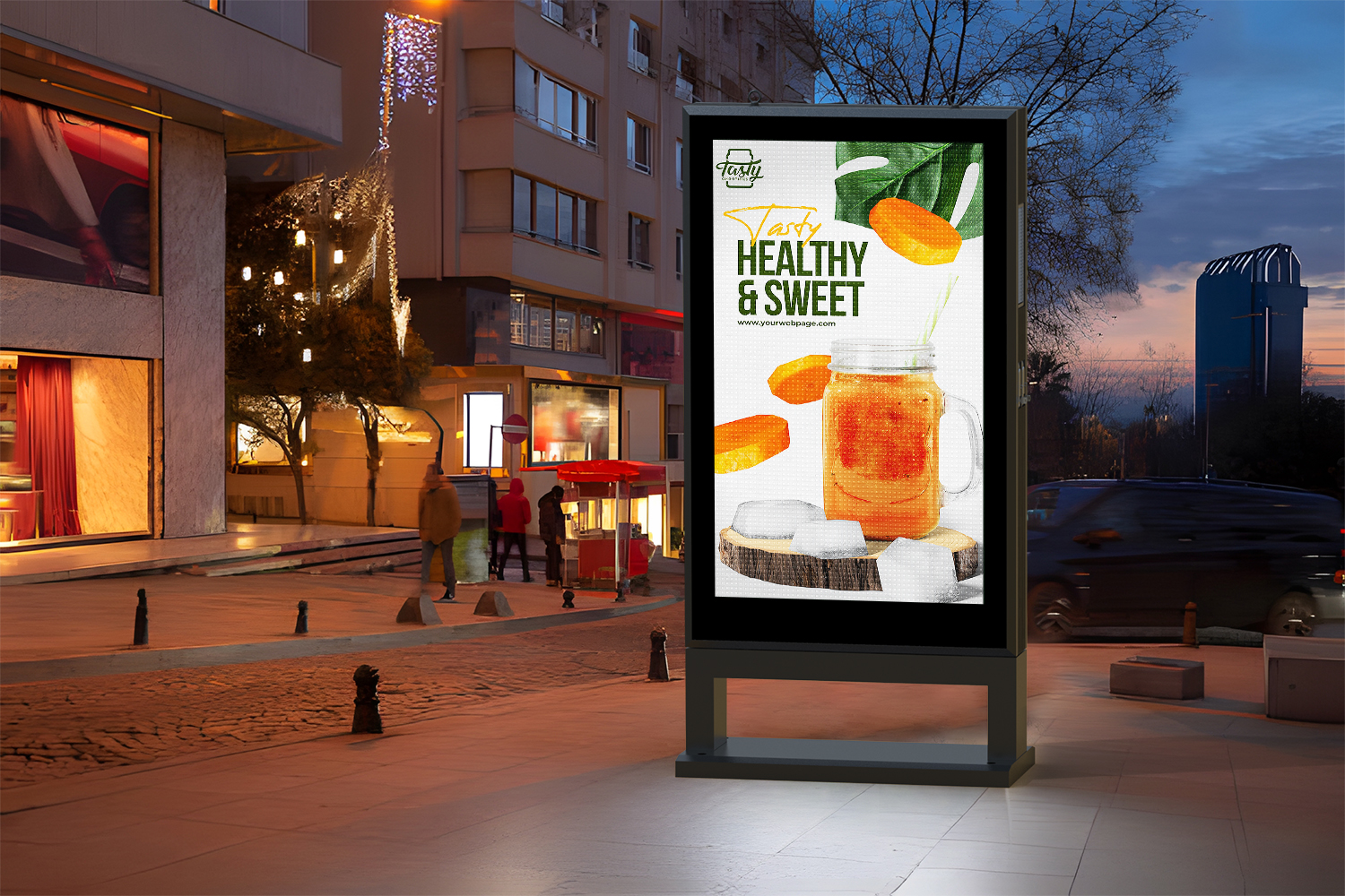 4000nits Outdoor dual-sided LED billboard with side-opening design