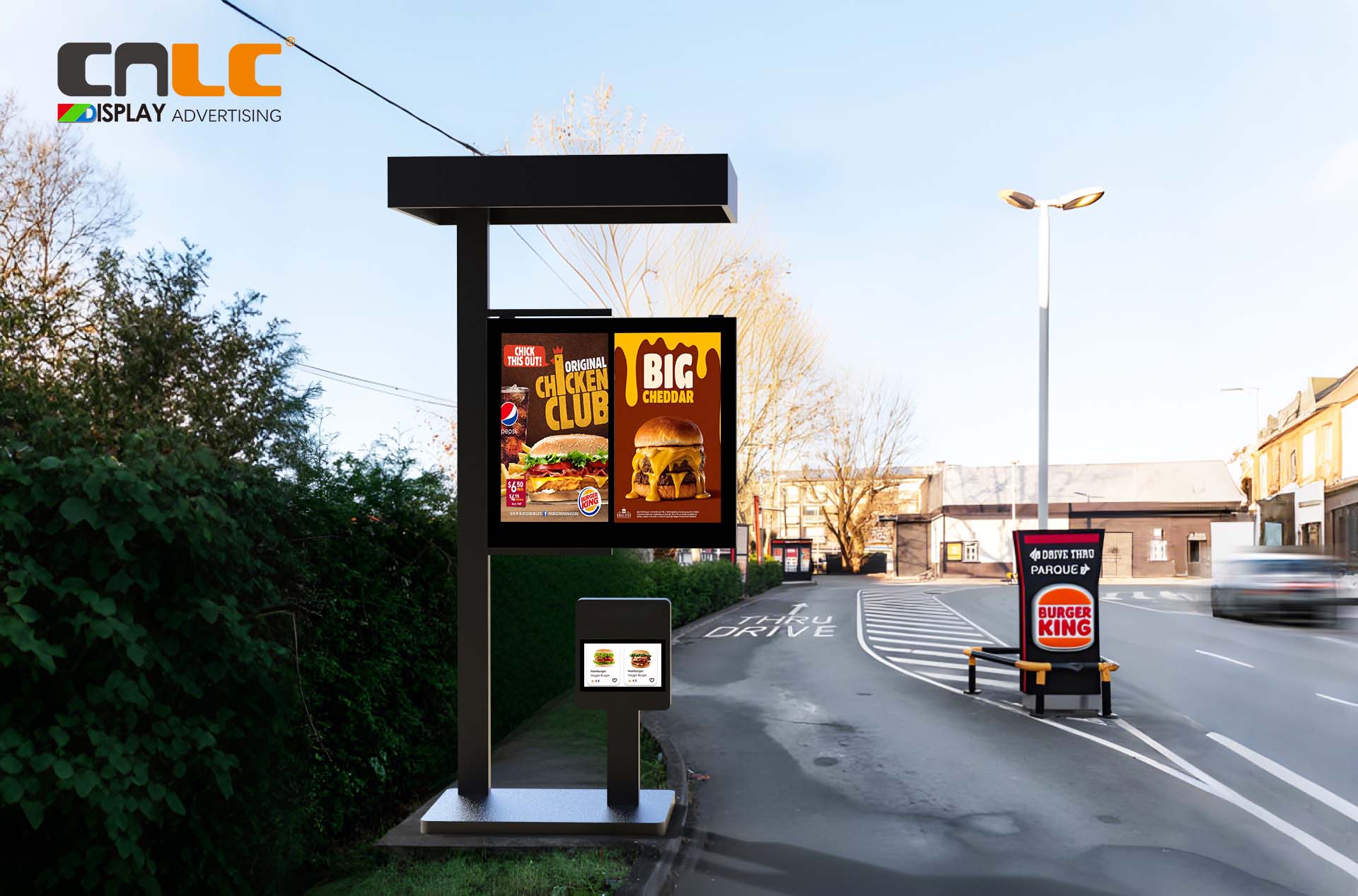 Drive-thru digital menu board for restaurant Drive-thru digital menu board for restaurant