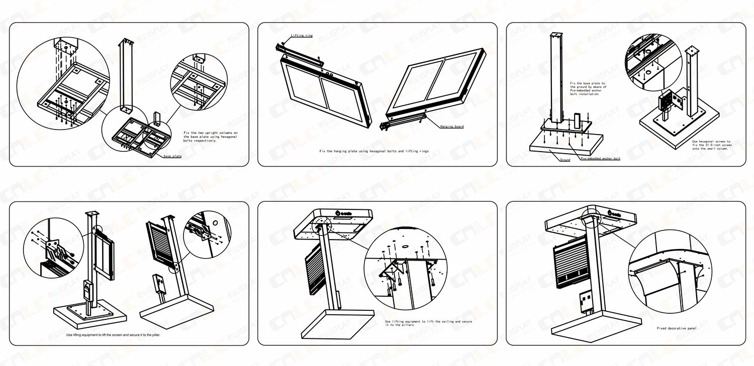 Installation of drive-thru digital menu board at fast food restaurant Installation of drive-thru digital menu board at fast food restaurant