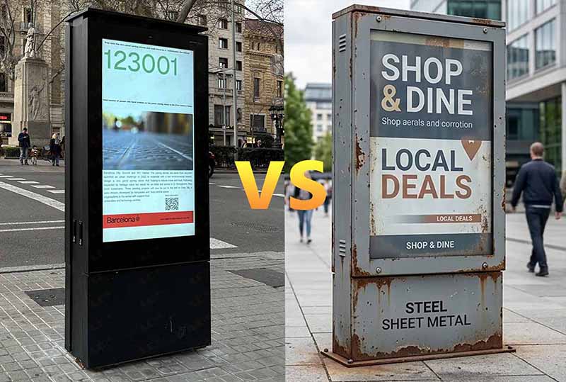 Aluminum vs Steel Cabinets: Which Structure Is Better for Outdoor Digital Signage?