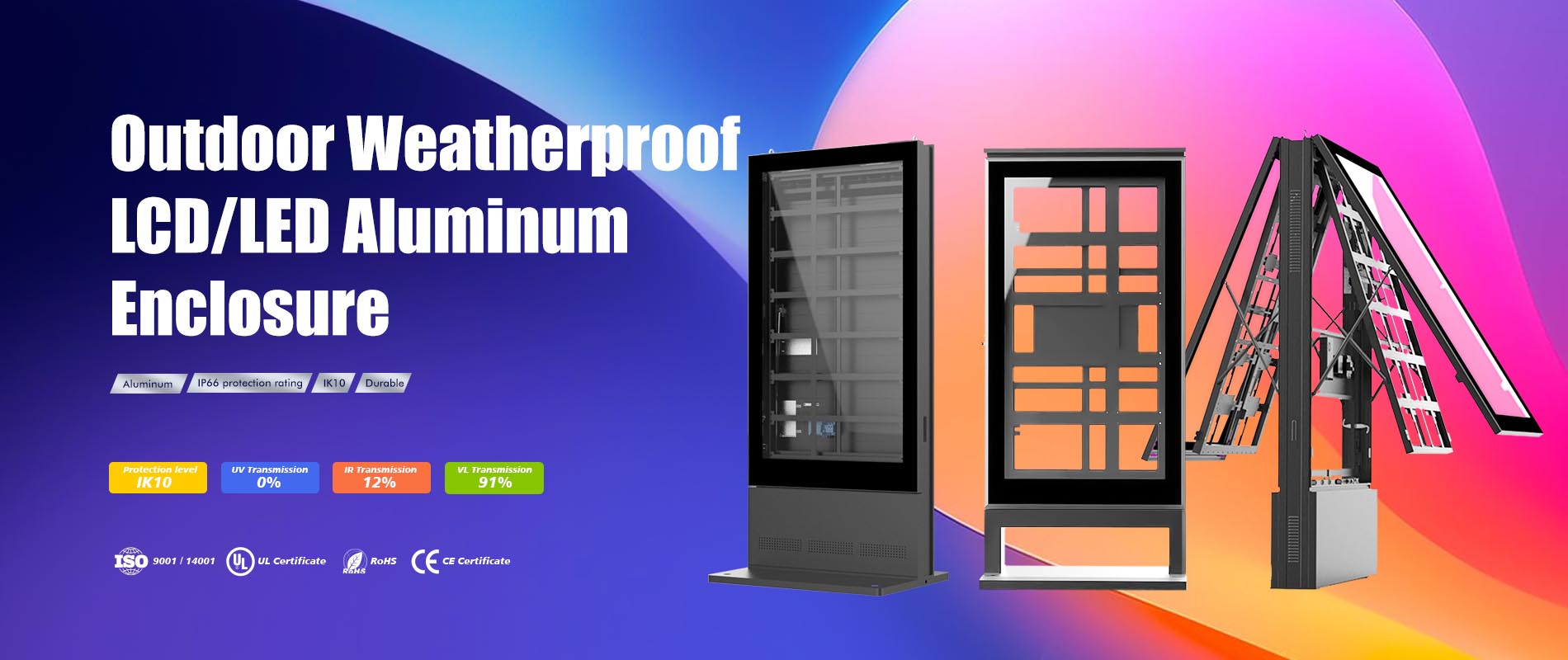 Carcasa de aluminio para señalización digital exterior