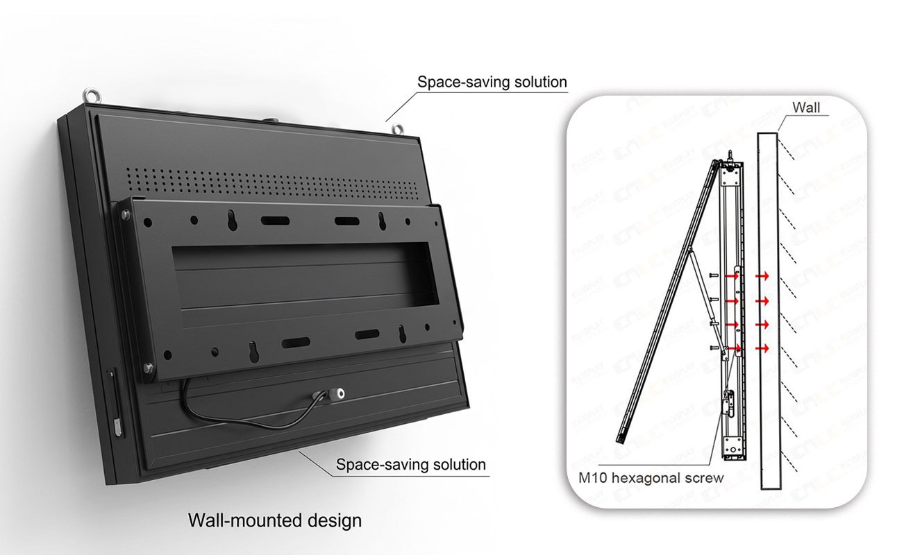 Easy Wall Mount Installation for Outdoor Digital Signage Outdoor LCD display wall-mounted installation with easy mounting structure and secure bracket system