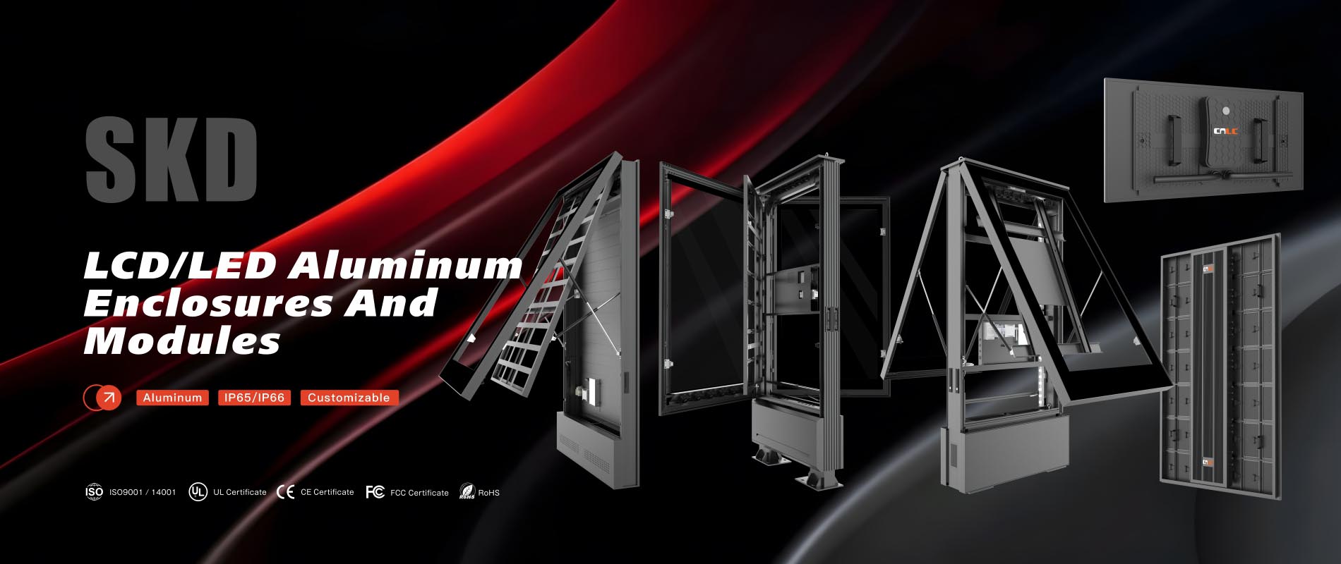 Carcasa de aluminio para señalización digital exterior